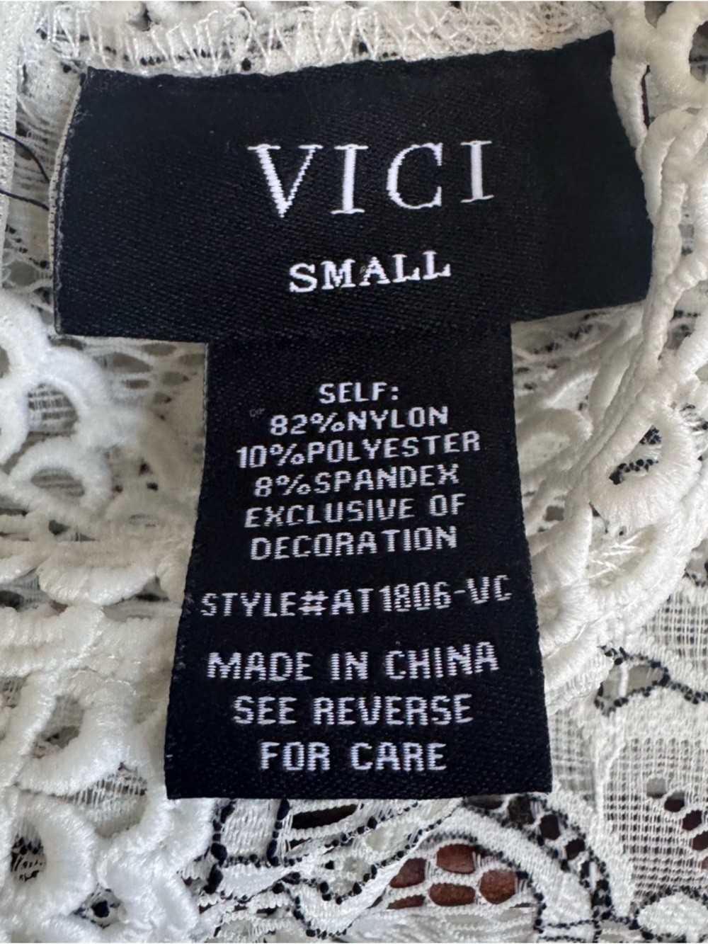 VICI Dolls Black and White Lace Zip Up Back High-Neck Long Sleeve Ruffled Blouse - Picture 5 of 6